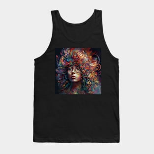 Psychedelic Flower Painting in the Dept Tank Top